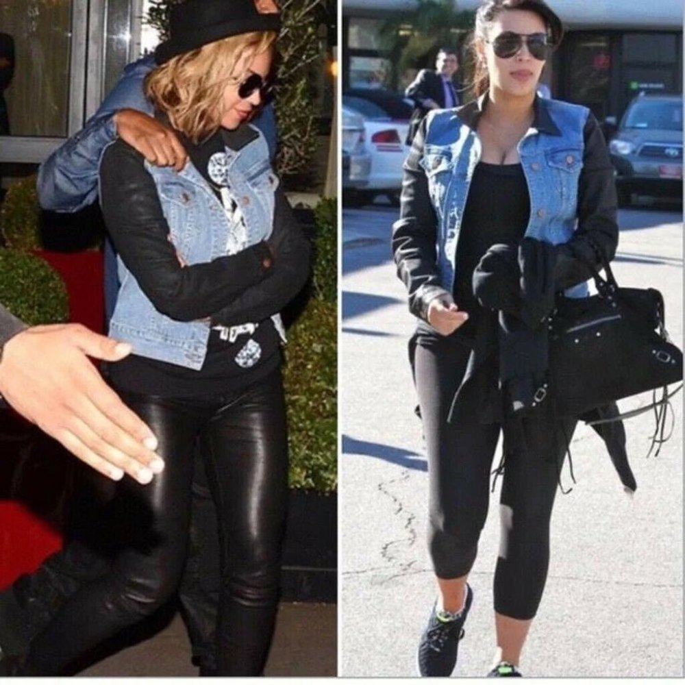 J Brand Two-Tone Denim & Black Sleeve Jean Jacket